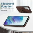thumbnail image 3 of Nalacover for Samsung Galaxy S21 FE 6.4 inch Wallet Back Case,Luxury PU Leather Soft TPU Anti-Drop Shockproof Two Card Slots with Finger Ring Holder Kickstand Ultra Slim Phone Cover.Coffee, 3 of 8