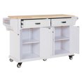 thumbnail image 3 of Cambridge Mobile Kitchen Island with Storage, Rolling Island with Wood Top, Spice Rack and Towel Holder, Modern Utility Cart for Kitchen, 3 of 6