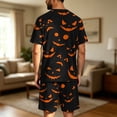 thumbnail image 7 of Pajamas for Men Halloween Funny Bats Print Mens Pajama Shorts Set Lightweight Summer Sleepwear 2 Piece, 7 of 7