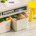 thumbnail image 3 of IRIS USA Stackable Lidded Storage Organizer Bins, Medium, 4Pack, Off White, 3 of 7