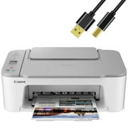 Canon Wireless Inkjet All-in-One Printer with LCD Screen Print Scan and Copy, Built-in WiFi Wireless Printing from Android, Laptop, Tablet, and Smartphone with 6 Ft NeeGo Printer Cable - White