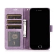 thumbnail image 6 of Nalacover Slim Wallet Case for iPhone 7 Plus/8 Plus, for Women Men, Embossed Pattern PU Leather Shockproof Magnetic Clasp Credit Card Slots Flip Kickstand Phone Case+Wrist Strap,Purple, 6 of 7