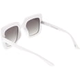 thumbnail image 4 of Designer Oversize Square Sunglasses Crystal Rhinestone Gradient Lens 52mm (White / Lavender), 4 of 4