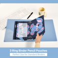 thumbnail image 3 of Dailycode 2 Pack Pencil Pouch for 3 Ring Binder Smooth Zipper Folders with Pockets Clear Window Pencil Case, Cute Blue Bunny with Lip, 3 of 4