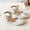 Beige, variant on FSYBOA Girls Dress Shoes Size 1(Big Kids), Hook and Loop Strap Closed Toe Low Heel Party Kids Princess Shoes Black