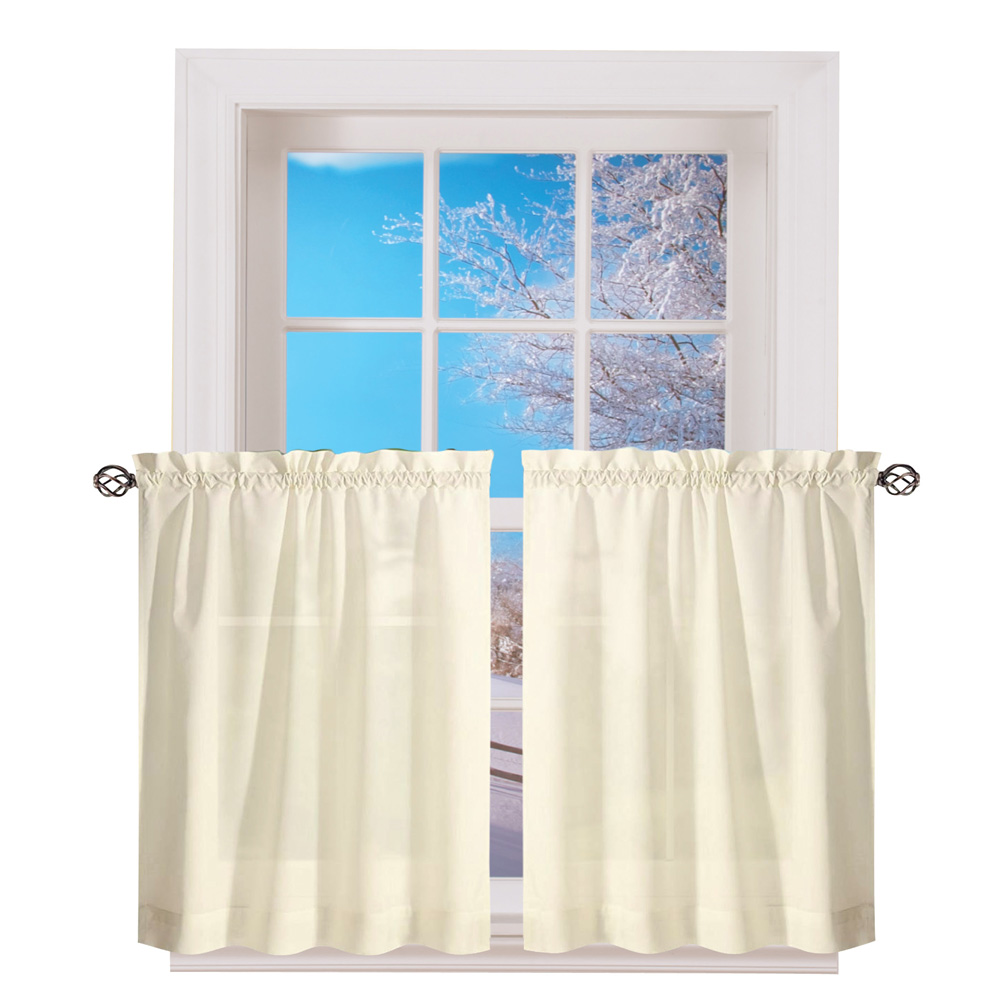 Stacey Window Curtain Tier Set With Rod Pocket Top Classic Home