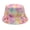 Pink, variant on Women Summer Fashion Beach Print Adjustable Washable Cotton Bucket Hat Under $8 Lightweight Sun Hat for Outdoors Fishing UPF 40+ Breathable Fisherman Cap with Tropical Pattern and Chin Strap