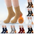 thumbnail image 4 of WTXUE Socks for Men, Fuzzy Socks 2 Pairs Cozy Slipper Fluffy Socks Casual Winter Warm Soft Cabin Stocking Comfy Sleep Socks, 2# Grey2, 4 of 7