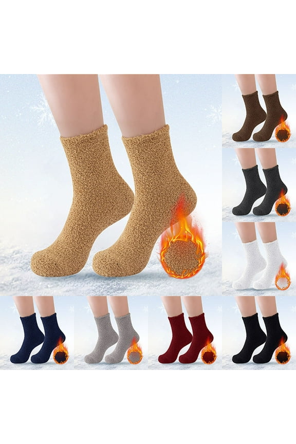 2 Pairs Mens Socks Soft Mid Calf Premium Coral Fleece Lightweight Cloud Stretch Comfort Above Ankle Multipack Socks