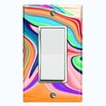 thumbnail image 1 of Metal Light Switch Plate Cover Liquid Candy Colorful Swirl CDY002, 1 of 13