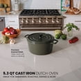 thumbnail image 2 of Thyme & Table 5.3 QT Enameled Cast Iron Dutch Oven - Moss, 2 of 7