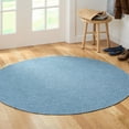 thumbnail image 2 of TOWN & COUNTRY BASICS Pax Herringbone Textured Solid Everwash® Washable Area Rug, Low Pile, Non-Slip Backing, Easy Clean Pet & Family Friendly Rug, Blue, 5' Round, 2 of 15