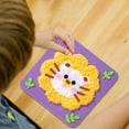 thumbnail image 3 of DIY Animal Embroidery Kit for Kids Easy Sewing Craft Set with Yarn and Stickers, 3 of 3