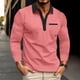 thumbnail image 1 of pstuiky manga larga de hombre, Camisa deportiva de manga larga con cuello vuelto y botones para hombre Tops casuales para hombres m, 1 of 6