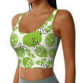 thumbnail image 2 of Vsdgher Green Various Lemons Print Women Sleeveless Athletic Tank Top Built-in Bra Camisole Sports Vest for Yoga Running Fitness Exercise with Removable Pads, 2 of 8