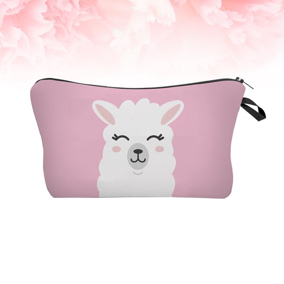 LEORX Printing Women's Makeup Bag Cosmetic Pouch with Zipper Large Capacity Storage Travel Friendly Polyester and Sponge Assorted Color