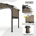 thumbnail image 3 of EAGLE PEAK 11.4 x 11.4 FT Outdoor Pergola with Retractable Shade Canopy, Wood Grain Frame, Tan Top, 3 of 6
