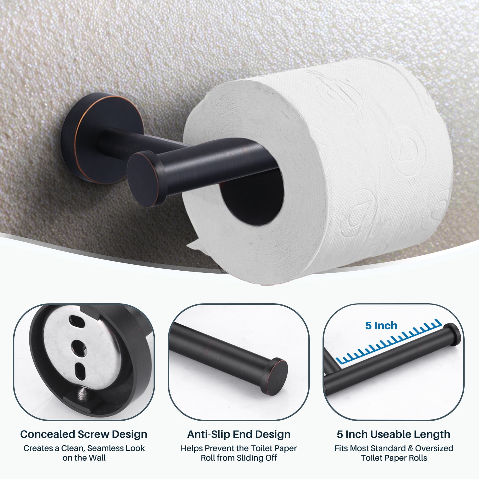 Wowow SUS304 Stainless Steel Toilet Roll Holder Wall Mount in Oil Rubbed Bronze