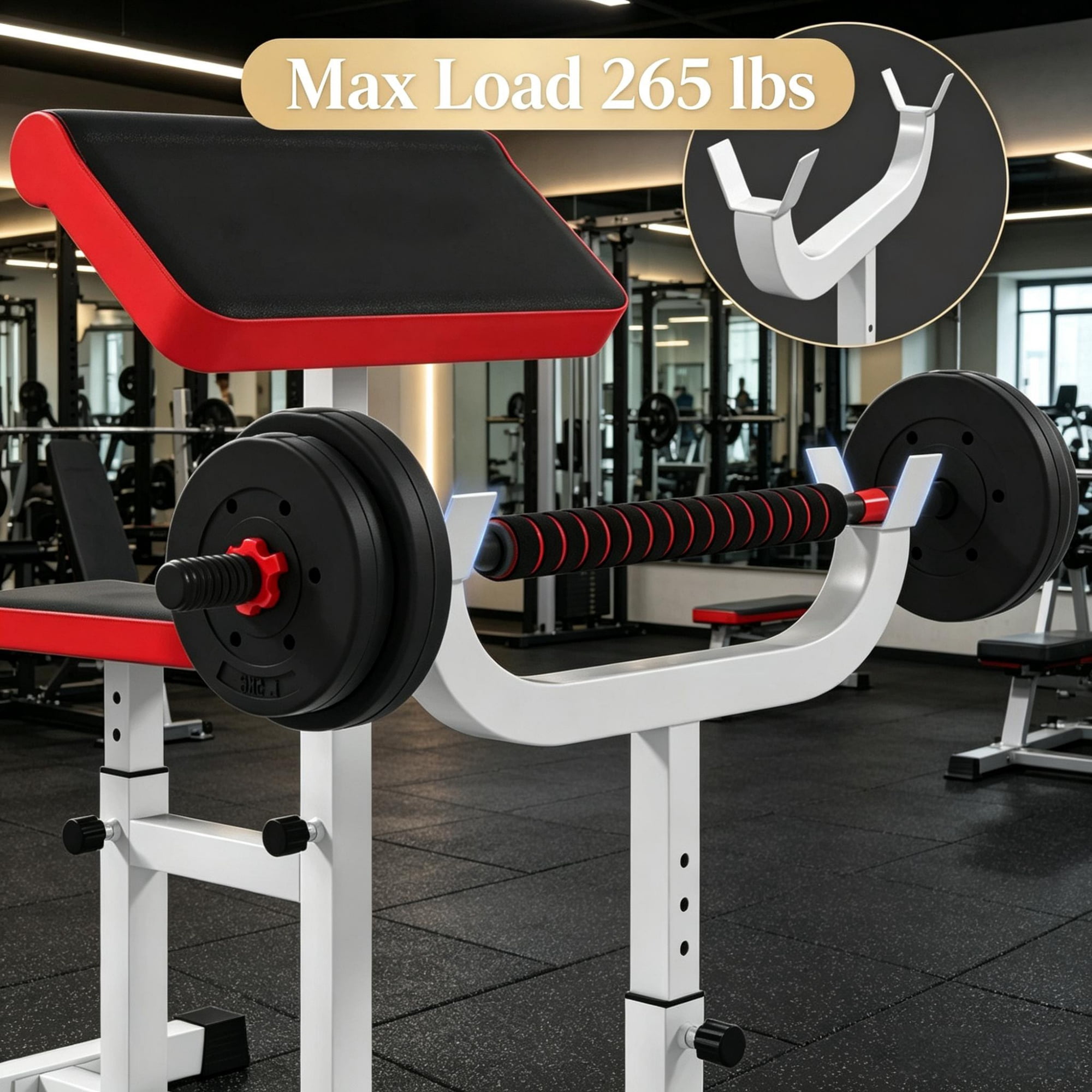 Heavy-Duty Red Vertical Leg Press Machine with Adjustable Leg, Back & Head Positions, 1" Standard Plate Compatible Strength Training Equipment