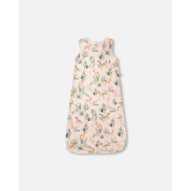 Organic Cotton Jersey Muslin Sleep Sack Peach Deer Print