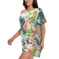 thumbnail image 2 of Kdxio Tropical Flowers Print Pajamas Sets for Women Short-Sleeved Pjs with Lounge Shorts Two Piece Sleepwear S-4XL, 2 of 8