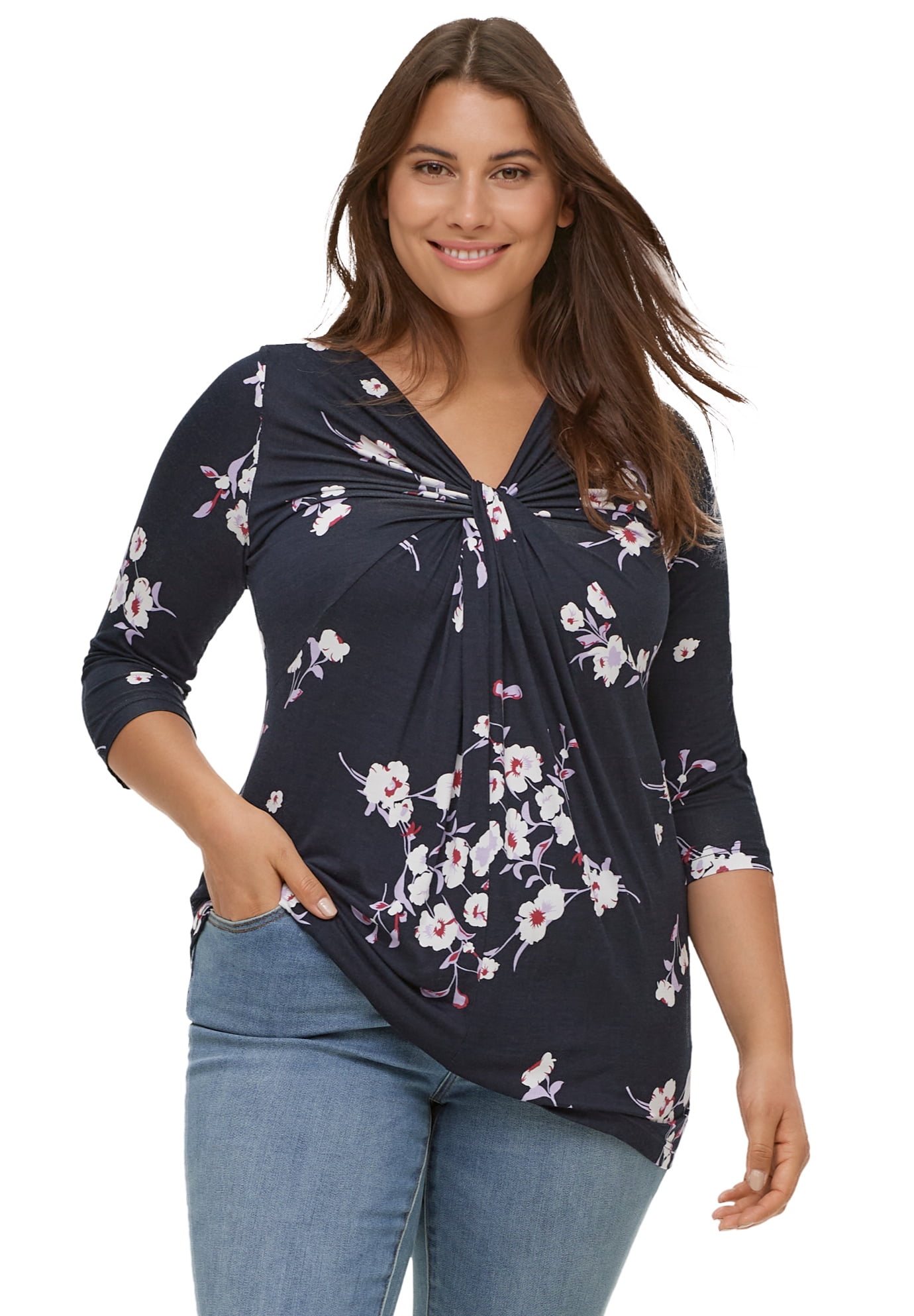 Ellos Women's Twisted KnotFront Tunic Tunic