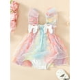 thumbnail image 3 of JYYYBF Infant Baby Girls Summer Romper Dress Colorful Floral Pattern Tulle Sleeveless Jumpsuit, 3 of 7