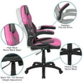 thumbnail image 4 of Emma + Oliver Black/Pink Gaming Desk Set with Cup Holder, Headphone Hook, and Monitor Stand, 4 of 12