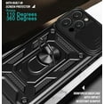 thumbnail image 5 of for Apple iPhone 15 Pro Max Case with Slide Camera Cover for Men, Military Grade Drop Phone Cover Case with Ring Kickstand for iPhone 15 Pro Max SJ Blue, 5 of 10