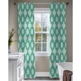 thumbnail image 4 of Teal Green Floral Sheer Curtains 63 Inch Length 2 Panels Set for Living Room/Bedroom, Spring Flowers Modern Abstract Art Farmhouse Kitchen Curtains Grommet Curtains Window Treatments 42"x63"x2, 4 of 7