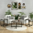 thumbnail image 2 of Gymax Round Nesting Coffee Table Set with 2 End Tables, Gray/Black, 2 of 9