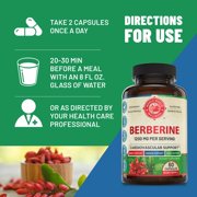 Berberine Supplement Capsules 1200mg, Supports Heart and Cardiovascular Wellness. USA Made. 60 Capsules