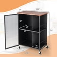 thumbnail image 2 of Gymax Kitchen Island on Wheels Utility Trolley Rolling Coffee Bar Cart Door & Shelves, 2 of 10