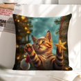 thumbnail image 6 of Cat in Santa Hatlinen throw pillowcase decoration pillowcase gifting preferred 24x24 inch cushion cover 2 sets sofa pillowcase sofa bedroom living room car, 6 of 8