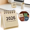 thumbnail image 2 of 1 Pcs Mini Desk Calendar 2026,Small Desktop Calendar ,Calendar Punch Card Countdown Planner Desktop Small ornaments,Small Standing Desk Calendars,Twin-Wire Binding Desktop Calendar,White, 2 of 9