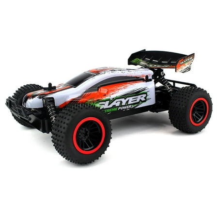 Baja Slayer Remote Control RC Buggy Car 2.4 GHz PRO System 1:12 Scale Size RTR w/ Working Suspension, Spring Shock Absorbers (Colors May
