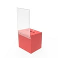 thumbnail image 3 of FixtureDisplays® Red Metal Donation Box Suggestion Fund-Raising Collection Charity Ballot Box w/ A4 Acrylic Header 10918RED, 3 of 5