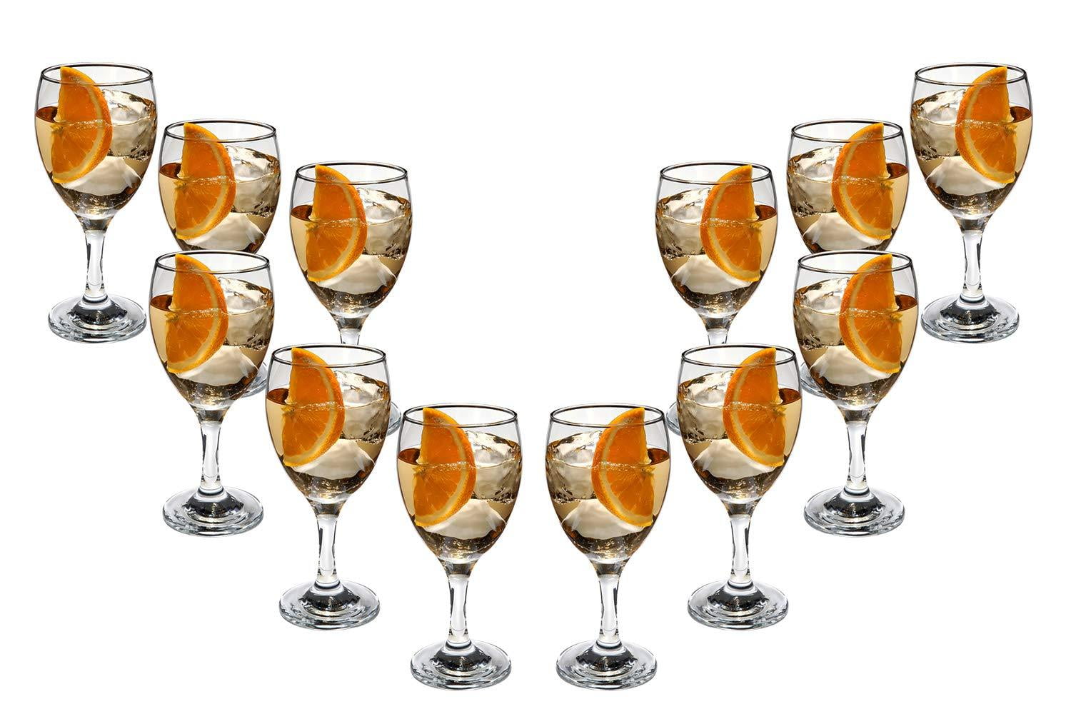 Romantic Stemmed Wine Cocktails Glasses 10 Oz, Crystal Clear Goblets