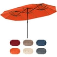 thumbnail image 1 of Costway 15.5 FT Extra-Large Patio Umbrella with LED Solar Lights & 12 Heavy-Duty Ribs Orange, 1 of 10