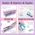 thumbnail image 5 of Purple Office Supplies Set & Desk Organizer Kit,Desk Accessories, Stapler and Tape Dispenser Set for Women with Stapler, Tape Dispenser, Staple Remover, Staples, Clips, Scissor and Tabs, 5 of 7