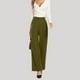 thumbnail image 2 of Pantalones anchos de color liso, cintura alta y corte drapeado, pantalones de traje informal, 2 of 4
