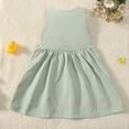 thumbnail image 2 of Toddler Girl Dress Summer Sleeveless Linen Cotton Dress Bow Kids Casual Dresses Clothes, 2 of 14