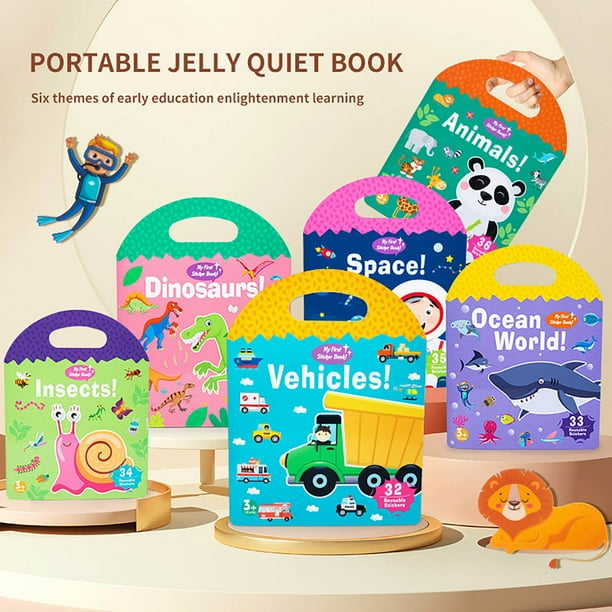 Libro de Pegatinas Portátil y Silencioso para Educación Temprana de Niños, Rompecabezas de Iluminación para Jardín de Infantes, Libro de Pegatinas, Rompecabezas