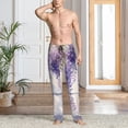thumbnail image 2 of Sigee Lavender Blooms Window print Men's Pajama Pants Lounge Sleep Bottoms with Elastic Waistband and Pockets-Small, 2 of 6