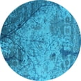 thumbnail image 1 of Ahgly Company Indoor Round Oriental Light Blue Industrial Area Rugs, 6' Round, 1 of 4