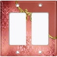 thumbnail image 6 of Metal Light Switch Plate Cover Red Floral Damask Frame Honeycomb Trim DAM056, 6 of 13