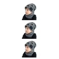 thumbnail image 3 of Guardurnaity Sombrero de invierno Bufanda para niños Kit de calentador de cuello Estrella de cinco puntas Protección para los oídos Sombrero Moda Esquí gris oscuro 3piezas Guardurnaity CBP231668, 3 of 6