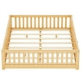thumbnail image 2 of DreamBuck Floor Bed Queen Size, Bed for Aged 1-3 with Fence and Door, Solid Wood Bed Frame for Bedroom, Apartment, No Box Spring Needed, Noise Free, Natural, 2 of 7
