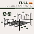 thumbnail image 4 of Einfach Full Bed Frame, Metal Platform Bed with Heart-Shaped Headboard and Footboard, 12.6'' Under-Bed Storage Space, No Box Spring Needed, Black, 4 of 11