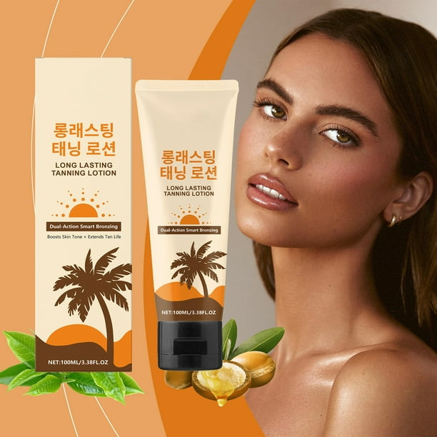 Loción bronceadora de larga duración Nutre Hidrata Ilumina Uniformiza Suaviza Y dura 100 g de crema bronceadora